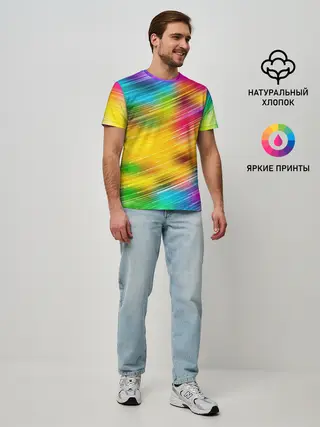 Мужская базовая футболка / Радужный звездопад