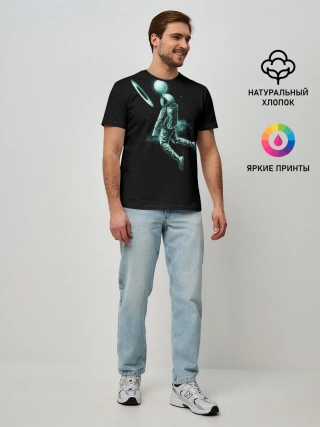 Мужская базовая футболка / КОСМИЧЕСКИЙ БАСКЕТБОЛ