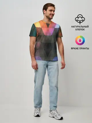 Мужская базовая футболка / ТРЕУГОЛЬНИКИ АБСТРАКЦИЯ УЗОРЫ