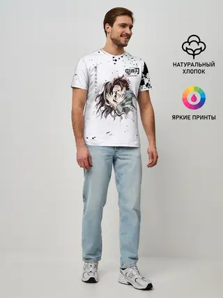 Мужская базовая футболка / Танджиро и Незуко Камадо