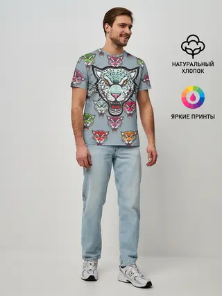 Мужская базовая футболка / Леопард