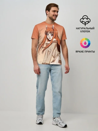 Мужская базовая футболка / Милая аниме девочка-оборотень