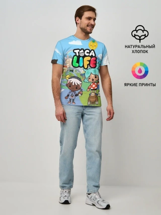 Мужская базовая футболка / Toca Boca | Тока бока Рита, Зик, Нари, Леон
