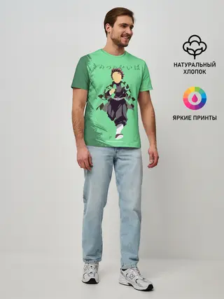 Мужская базовая футболка / Танджиро Камадо Kimetsu no Yaiba