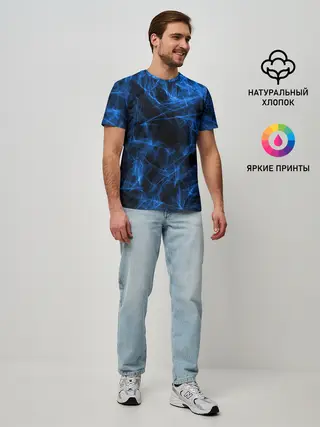 Мужская базовая футболка / NEON SMOKES STRIPES