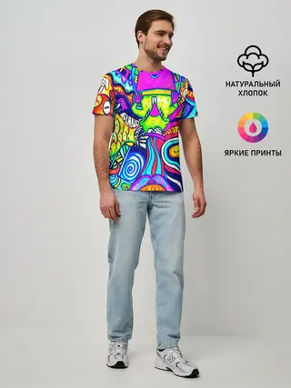 Мужская базовая футболка / КИСЛОТНЫЕ РИСУНОК