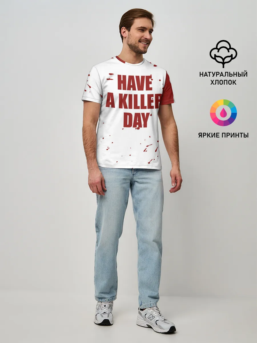Мужская базовая футболка / blood have a killer day Dexter