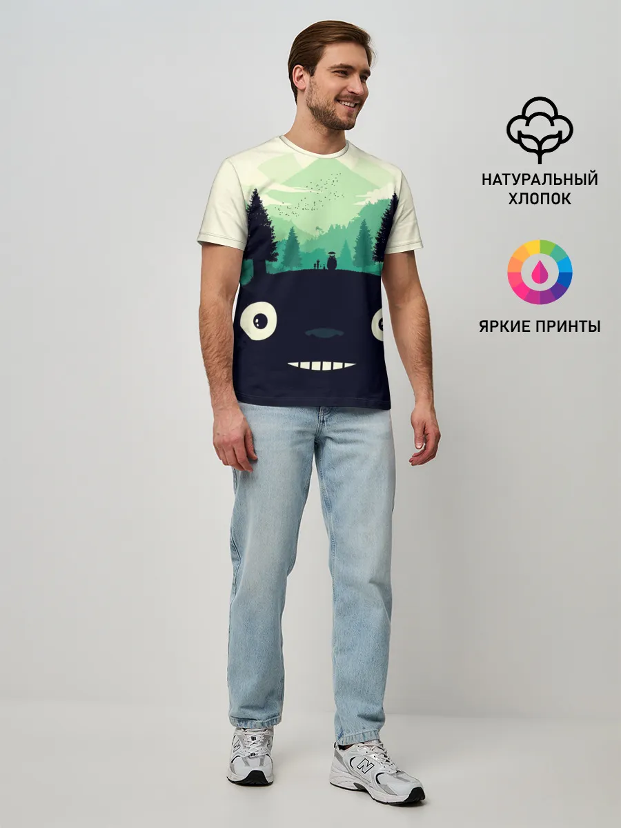 Мужская базовая футболка / Тоторо охраняет лес
