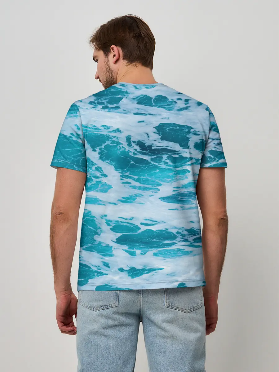 Мужская базовая футболка / Вода волны пена море