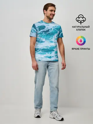 Мужская базовая футболка / Вода волны пена море
