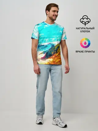 Мужская базовая футболка / Японские горы
