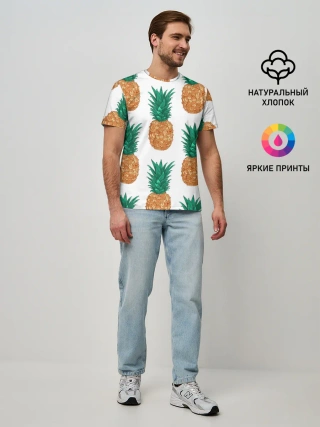 Мужская базовая футболка / Ананасовый арт