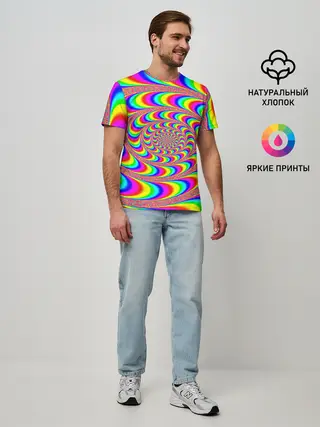 Мужская базовая футболка / Оптическая текстура