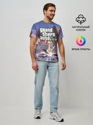 Мужская базовая футболка / ЭКШЕН Grand Theft Auto V