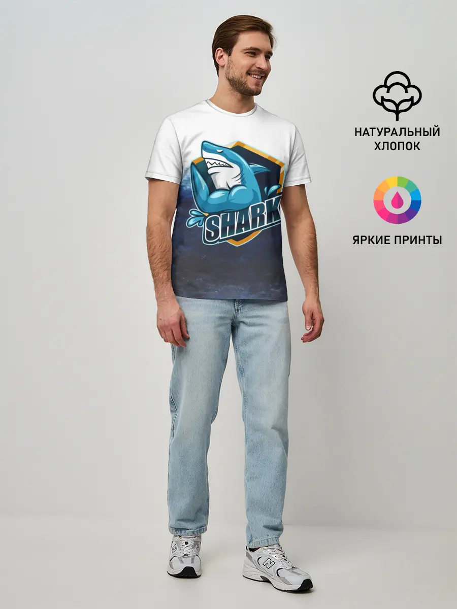 Мужская базовая футболка / Акула