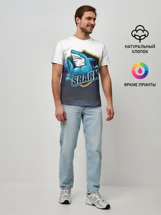 Мужская базовая футболка / Акула