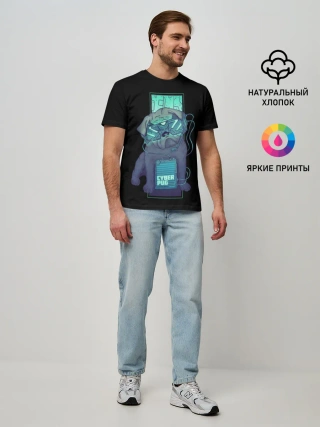 Мужская базовая футболка / Cyber Pubg | Кибер Мопс