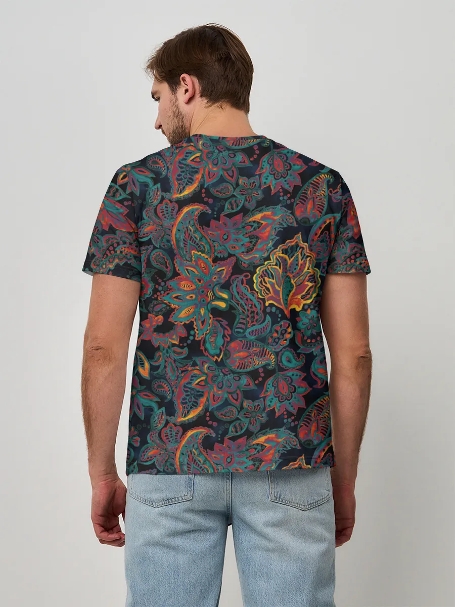 Мужская базовая футболка / Узор пейсли