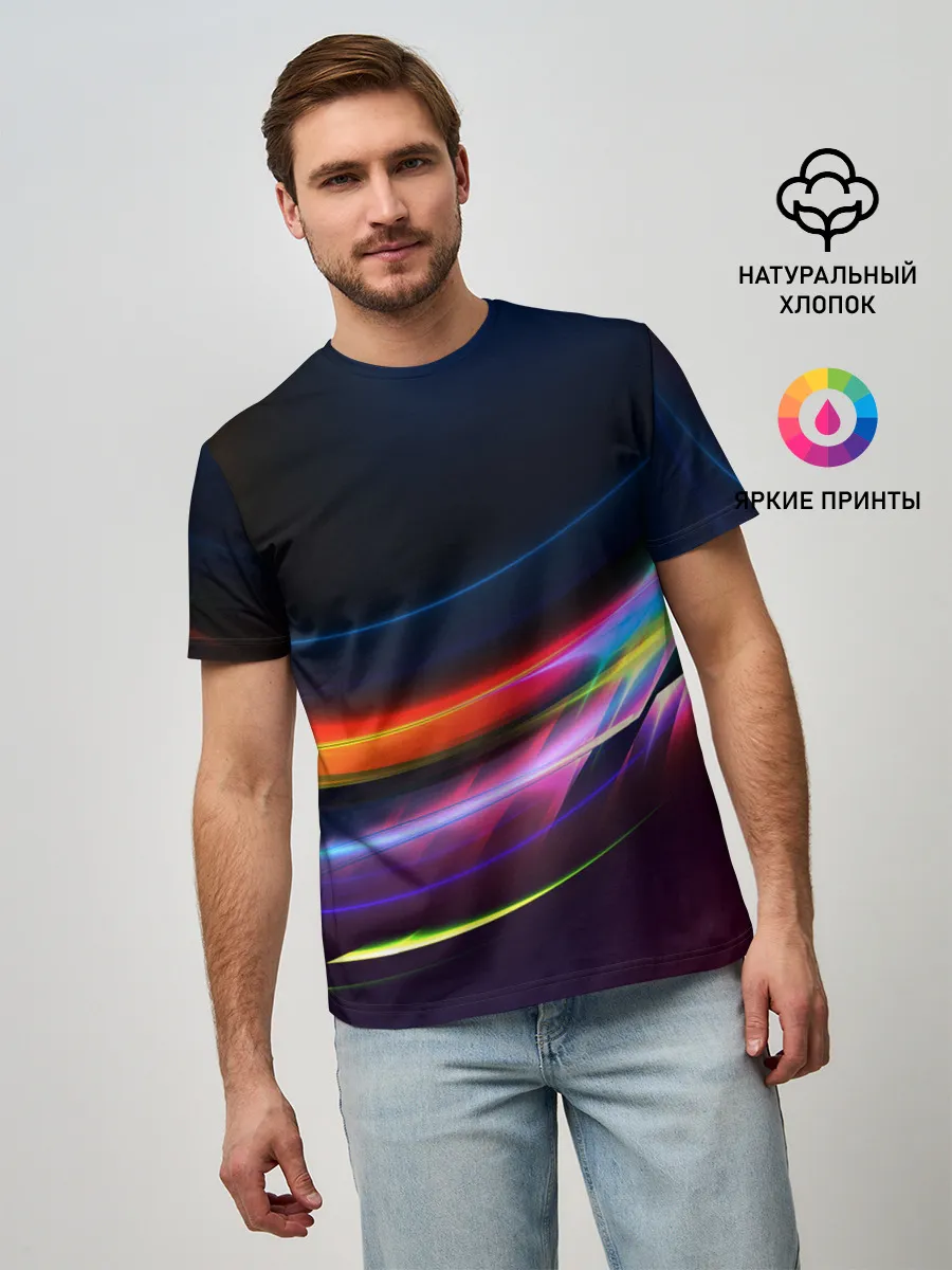 Мужская базовая футболка / NEON STRIPES