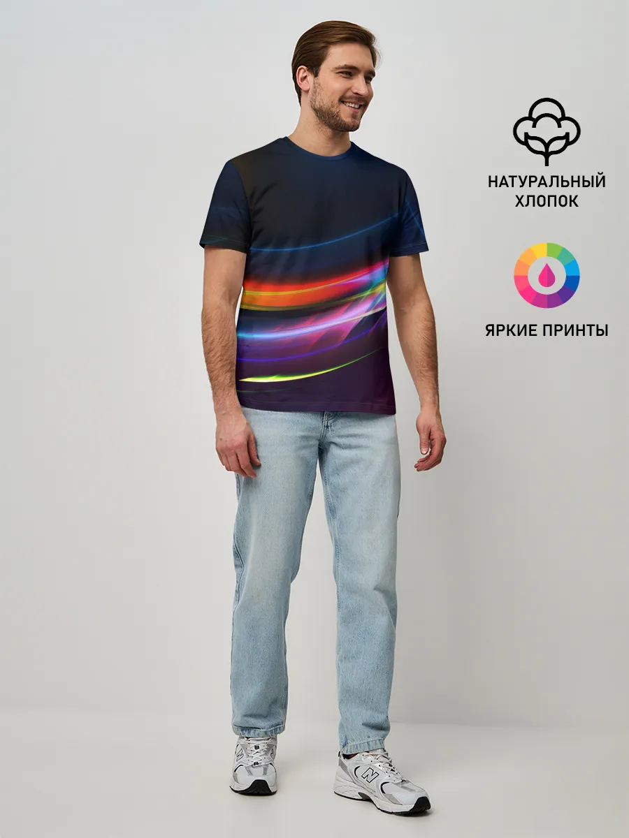 Мужская базовая футболка / NEON STRIPES