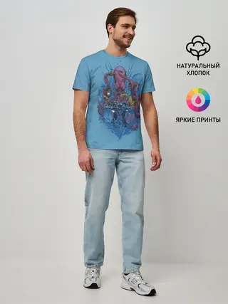 Мужская базовая футболка / Осьминог барабанщик