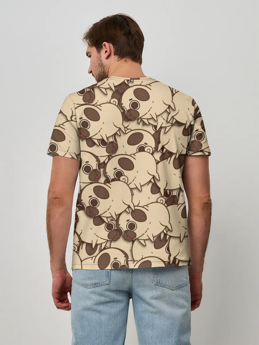 Мужская базовая футболка / мопс