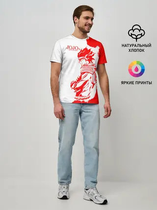 Мужская базовая футболка / Хамон красный