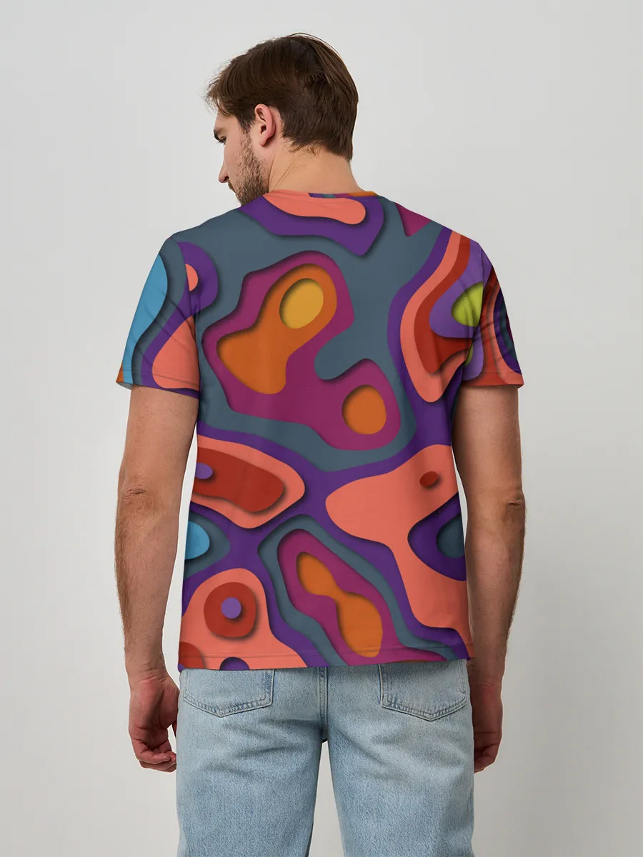 Мужская базовая футболка / РазноцВетная абстракция