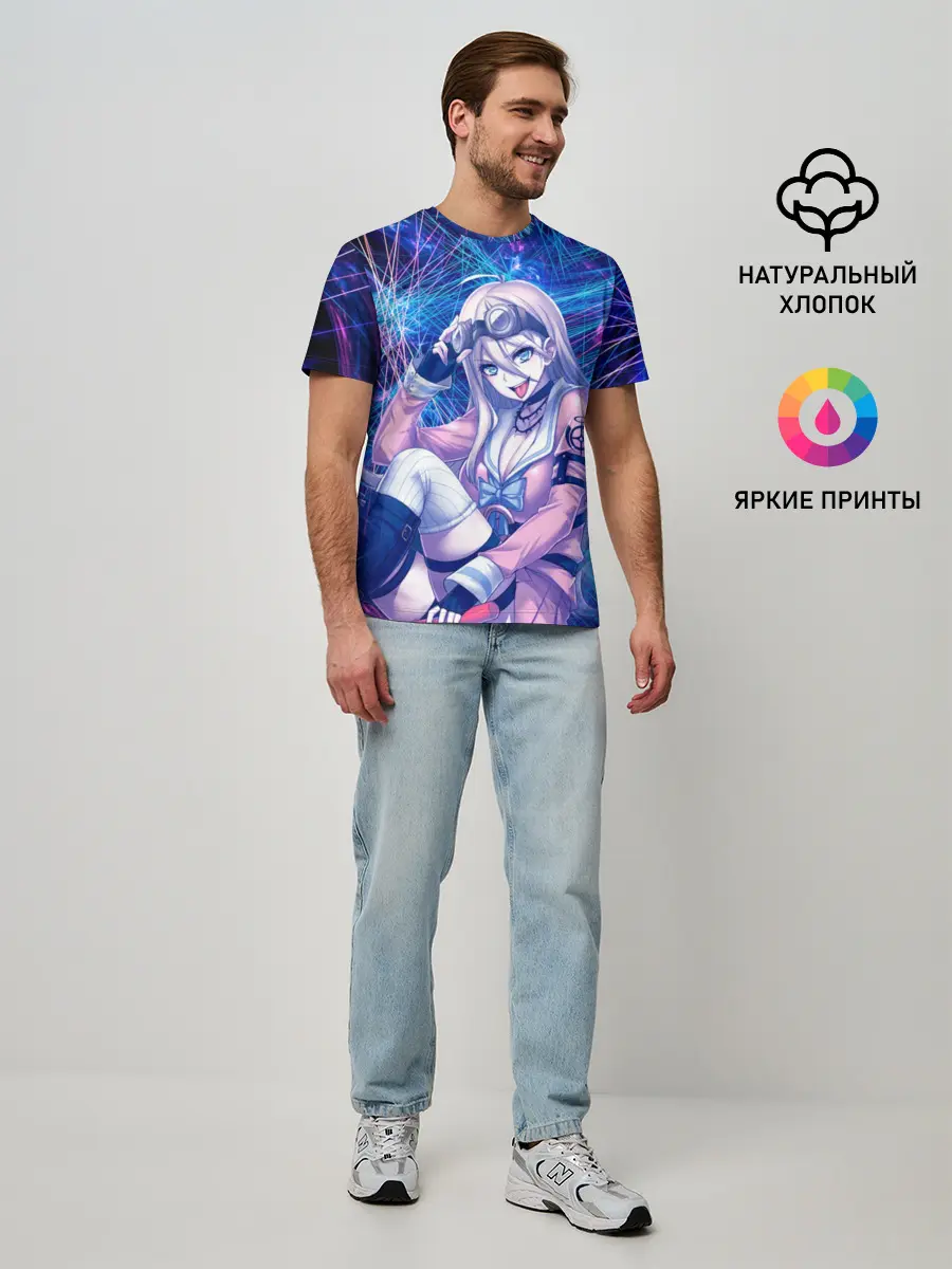 Мужская базовая футболка / Danganronpa neon