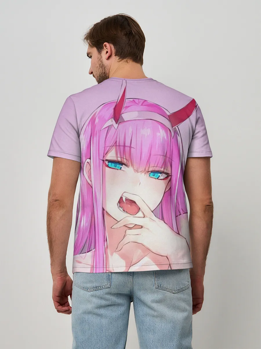 Мужская базовая футболка / ахегао зеро ту