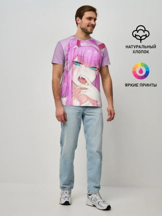 Мужская базовая футболка / ахегао зеро ту