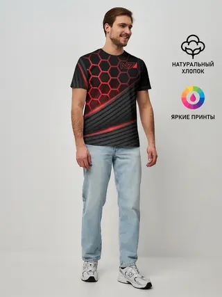 Мужская базовая футболка / Mass Effect N7