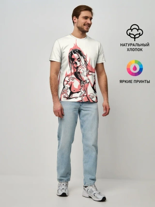 Мужская базовая футболка / Тревис в огне