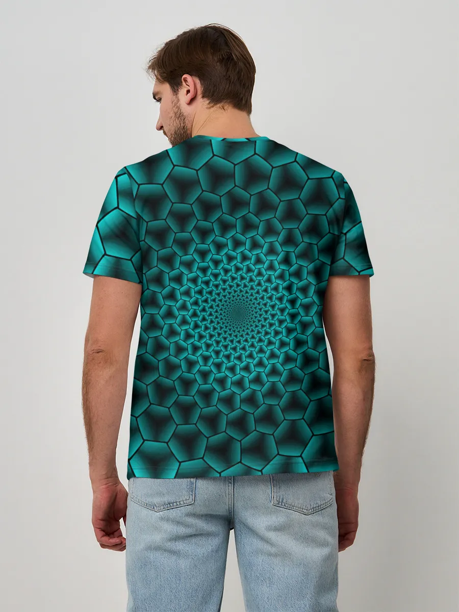 Мужская базовая футболка / Anime шестиугольники