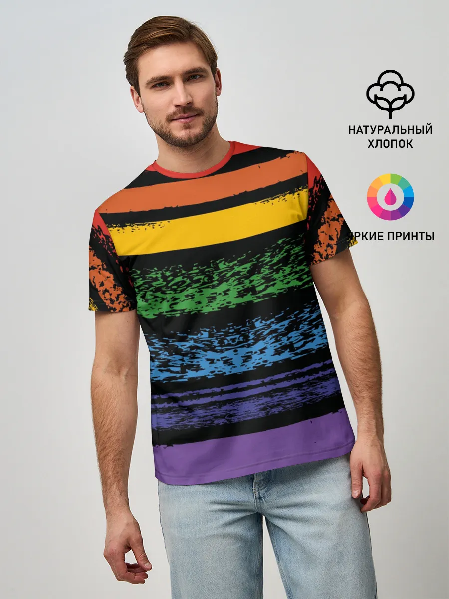 Мужская базовая футболка / Радуга