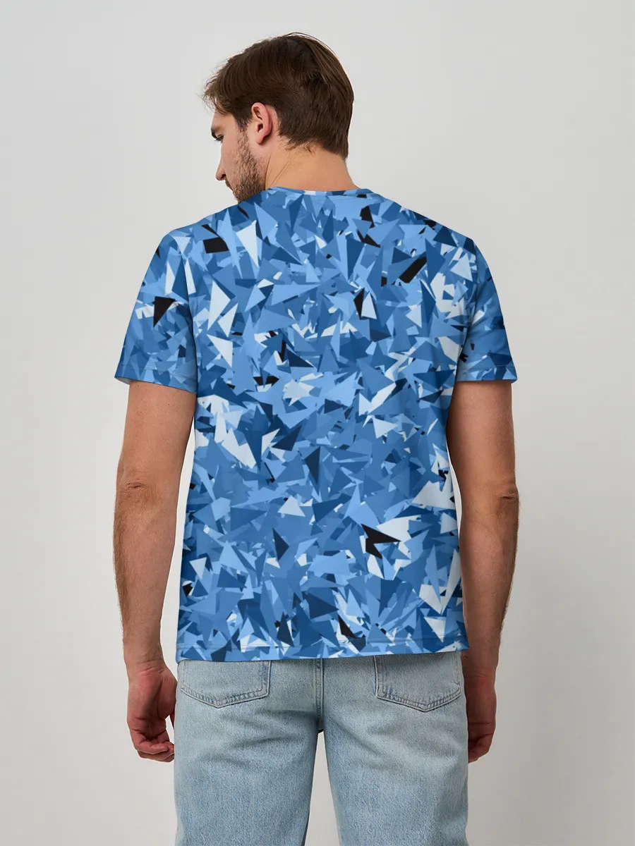 Мужская базовая футболка / Сине-бело-голубой лев