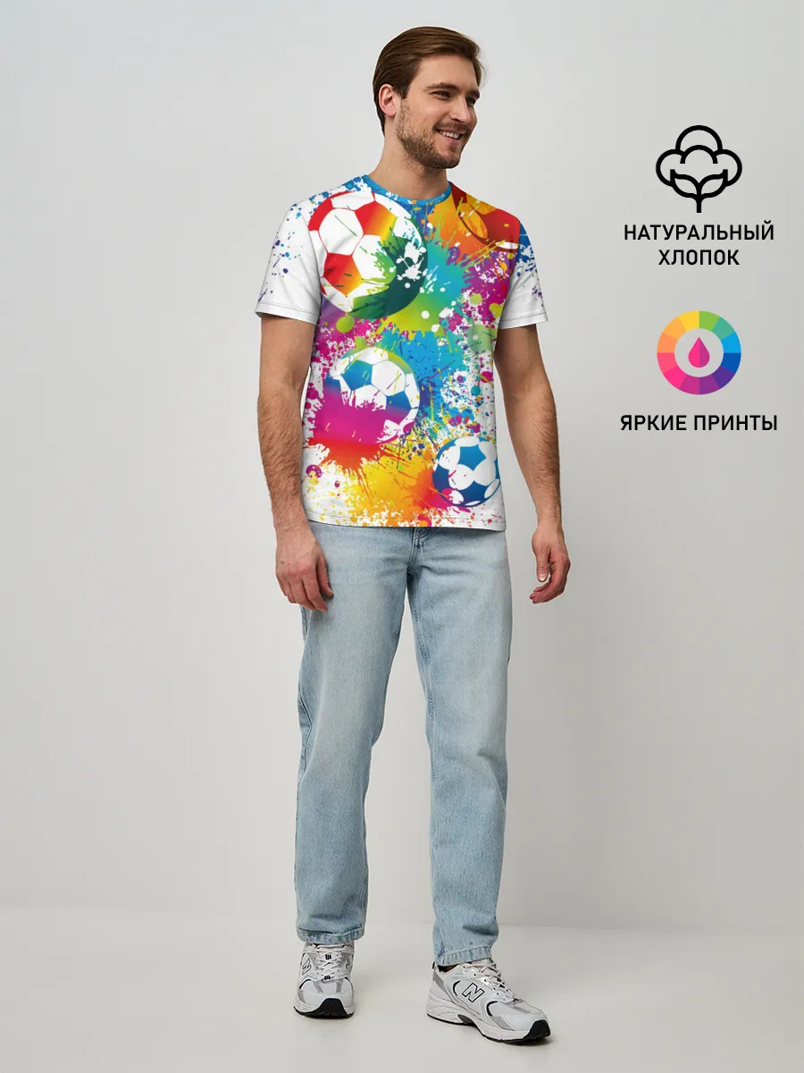 Мужская базовая футболка / Футбольные мячи