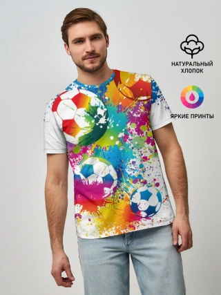 Мужская базовая футболка / Футбольные мячи