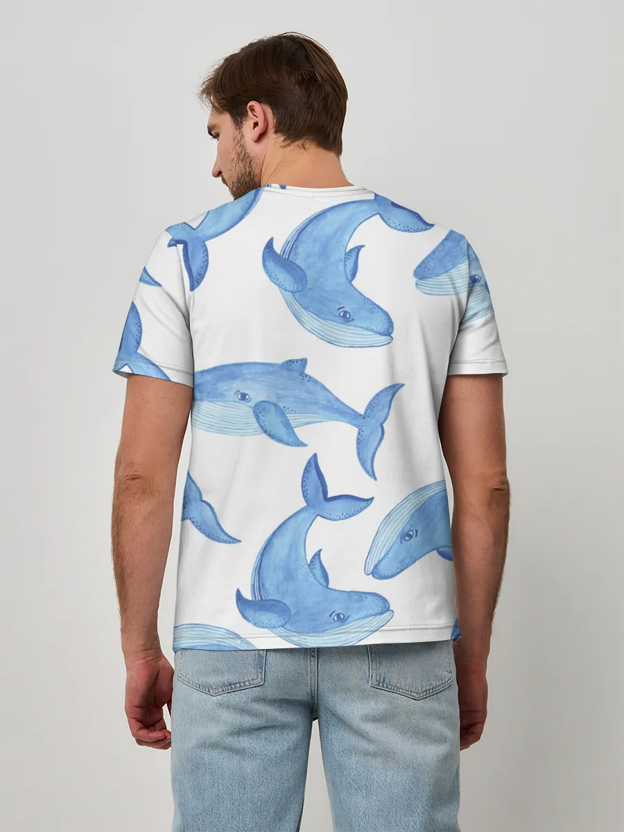 Мужская базовая футболка / Косяк китов