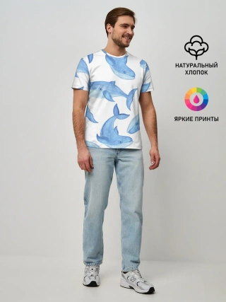 Мужская базовая футболка / Косяк китов