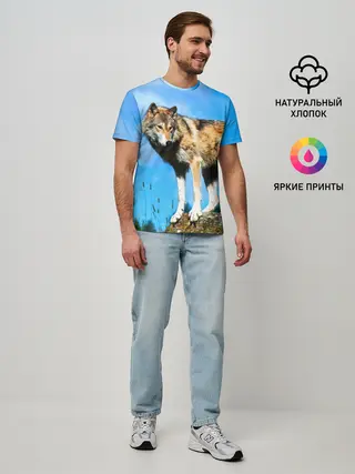 Мужская базовая футболка / Волк