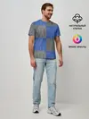 Мужская базовая футболка / Denim Patchwork