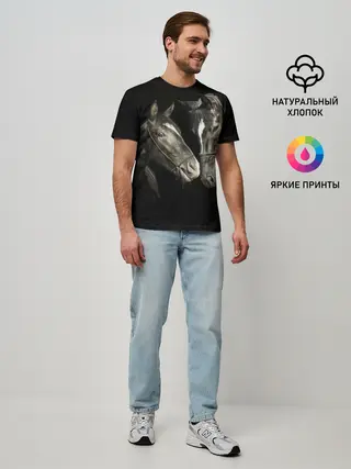 Мужская базовая футболка / Лошади