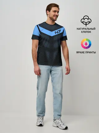 Мужская базовая футболка / Mass Effect N7