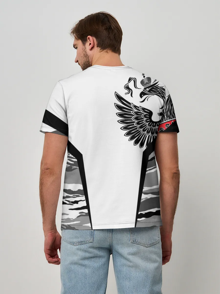 Мужская базовая футболка / Камуфляж Россия