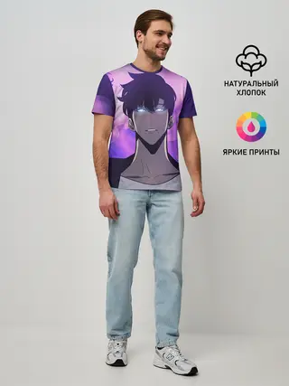 Мужская базовая футболка / Поднятие уровня в одиночку