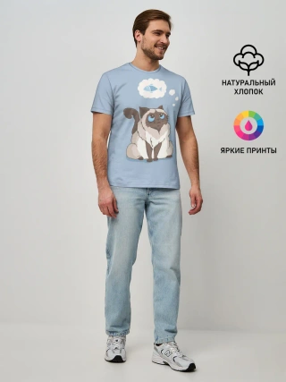 Мужская базовая футболка / Голодный котейка