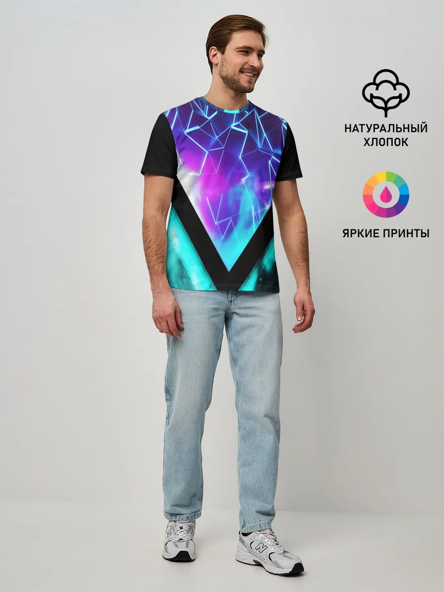 Мужская базовая футболка / NEON GEOMETRY