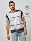 Мужская базовая футболка / White 3d lines