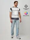 Мужская базовая футболка / White 3d lines
